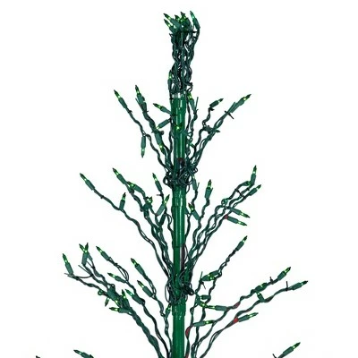 Northlight 6' Prelit Artificial Christmas Tree White Lighted Cascade Twig Outdoor Decoration - Green Lights 4 Northlight 6' Prelit Artificial Christmas Tree White Lighted Cascade Twig Outdoor Decoration - Green Lights - Image 2