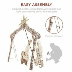 Best Choice Products 6ft Lighted Outdoor Nativity Scene, Yard Decoration w/ 190 LED Lights, Stakes, Zip Ties -Outdoor Lighting Sales Shop unnamed file 1030