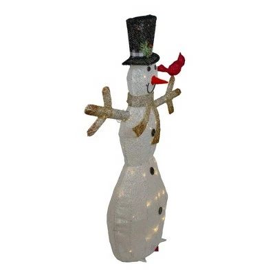 Northlight 49" White and Black LED Lighted Snowman with Top Hat Christmas Outdoor Decoration 5 Northlight 49" White and Black LED Lighted Snowman with Top Hat Christmas Outdoor Decoration - Image 3