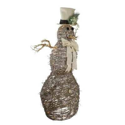 Northlight 48" LED Lighted Rattan Snowman Outdoor Christmas Decoration 3 Northlight 48" LED Lighted Rattan Snowman Outdoor Christmas Decoration