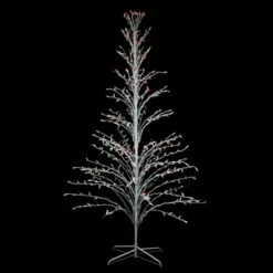 Northlight 4' Prelit Artificial Christmas Tree White Lighted Cascade Twig Outdoor Decoration - Multi-Color Lights
