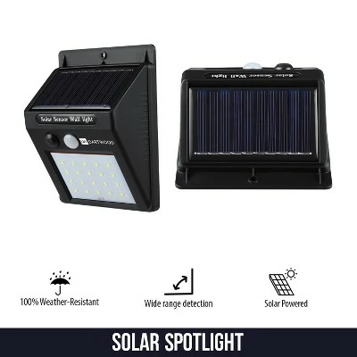 Dartwood Outdoor Solar Lights with Motion Sensor, 20 LED, 150 Lumens Bright Weatherproof Wall Spotlight for Gardens Porches Walkways Patios (2 Pack) 4 Dartwood Outdoor Solar Lights with Motion Sensor, 20 LED, 150 Lumens Bright Weatherproof Wall Spotlight for Gardens Porches Walkways Patios (2 Pack) - Image 2