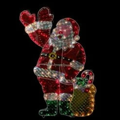 Northlight 48" Holographic Lighted Waving Santa Claus Outdoor Christmas Decoration