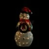 Northlight 38" White and Red Lighted Tinsel Snowman with Wreath Christmas Outdoor Decoration
