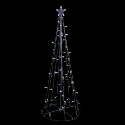 Northlight 5' Pure White LED Lighted Cone Tree Outdoor Christmas Decoration