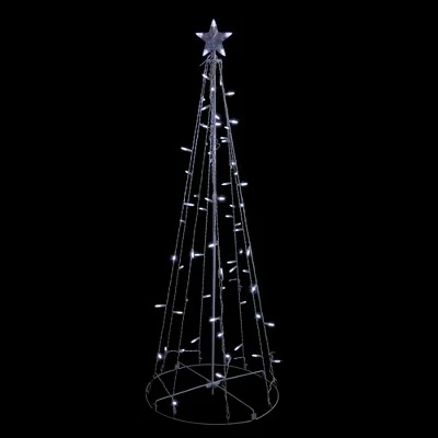 Northlight 5' Pure White LED Lighted Cone Tree Outdoor Christmas Decoration 3 Northlight 5' Pure White LED Lighted Cone Tree Outdoor Christmas Decoration