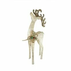Northlight 46" Pre-Lit Brown and Ivory Reindeer Outdoor Christmas Decor