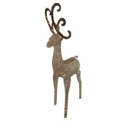 J. Hofert Co. J. Hofert Co 66" Champagne Gold Lighted Standing Deer with Jingle Bells Outdoor Christmas Decoration