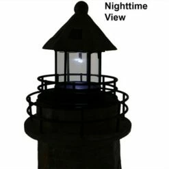 Sunnydaze Decor Sunnydaze Outdoor Backyard Garden Nautical Lighthouse Solar LED Pathlight Statue Figurine - 35" - Brick