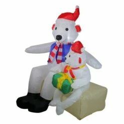 Northlight 4' Inflatable Polar Bear Family Lighted Christmas Yard Art Decor