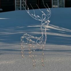 Brite Star 46" White Lighted Standing Buck Outdoor Christmas Decoration