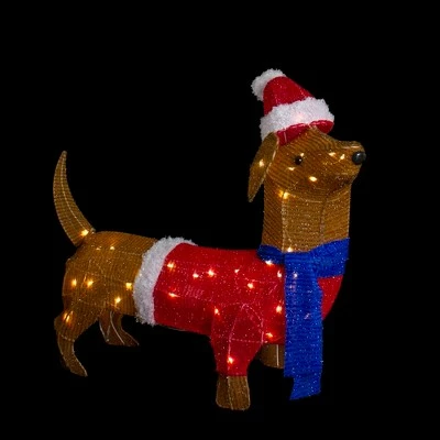 Northlight 26" LED Lighted Dachshund Dog Outdoor Christmas Decoration 4 Northlight 26" LED Lighted Dachshund Dog Outdoor Christmas Decoration - Image 2