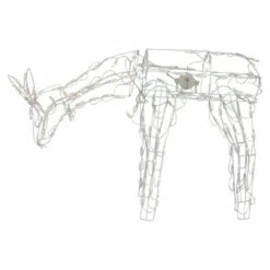 Northlight 42-Inch Lighted White Feeding Reindeer Animated Outdoor Christmas Decoration