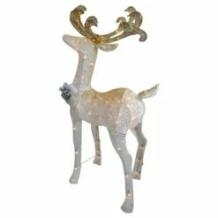 Northlight 48" White and Gold Lighted Standing Buck Outdoor Christmas Decor -Outdoor Lighting Sales Shop unnamed file 1182