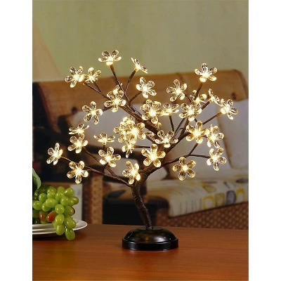 Lightshare 18" 36 LED Crystal Clear Acrylic Flower Bonsai With Green Leaf And Battery Powered - Warm White Lights 3 Lightshare 18" 36 LED Crystal Clear Acrylic Flower Bonsai With Green Leaf And Battery Powered - Warm White Lights