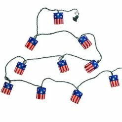 PAWTRIOTIC Patriotic 30.0" American Flag Tube Light Set Stars Stripes Christmas - Novelty Sculpture Lights