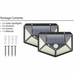 Dartwood Outdoor Solar Lights with Motion Sensor, 100 LED, 450 Lumens Bright Weatherproof Wall Spotlight for Gardens Porches Walkways Patios (2 Pack) 13 Dartwood Outdoor Solar Lights with Motion Sensor, 100 LED, 450 Lumens Bright Weatherproof Wall Spotlight for Gardens Porches Walkways Patios (2 Pack) -Outdoor Lighting Sales Shop unnamed file 125