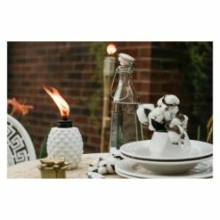 6.5" 3pk Pineapple Paradise Glass Table Torch White/Gold - TIKI 9 6.5" 3pk Pineapple Paradise Glass Table Torch White/Gold - TIKI -Outdoor Lighting Sales Shop unnamed file 1262