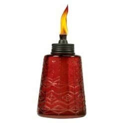 6" 3pk Molded Glass Table Torch Red/White/Blue - TIKI