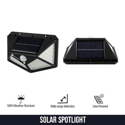 Dartwood Outdoor Solar Lights with Motion Sensor - 100 LED 450 Lumens Bright Weatherproof Wall Spotlight for Gardens Porches Walkways Patio (4-8 Pack) 4 Dartwood Outdoor Solar Lights with Motion Sensor - 100 LED 450 Lumens Bright Weatherproof Wall Spotlight for Gardens Porches Walkways Patio (4-8 Pack) - Image 2