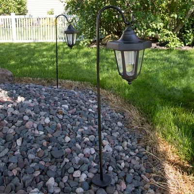 Trademark Global Pure Garden Solar 10" LED Hanging Coach Outdoor Lantern - Black - Set of 2 3 Trademark Global Pure Garden Solar 10" LED Hanging Coach Outdoor Lantern - Black - Set of 2
