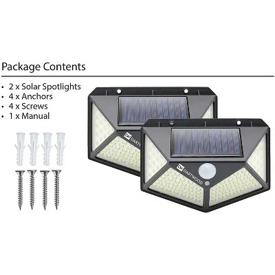 Dartwood Outdoor Solar Lights with Motion Sensor - 100 LED 450 Lumens Bright Weatherproof Wall Spotlight for Gardens Porches Walkways Patio (4-8 Pack) 8 Dartwood Outdoor Solar Lights with Motion Sensor - 100 LED 450 Lumens Bright Weatherproof Wall Spotlight for Gardens Porches Walkways Patio (4-8 Pack) - Image 6