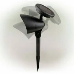 Alpine Corporation Set of 4 Outdoor Solar Powered Pathway LED Light Stakes Silver/Black -Outdoor Lighting Sales Shop unnamed file 1545