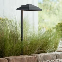 John Timberland Basset 23" High Textured Black LED Landscape Path Light