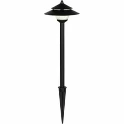 John Timberland Pagoda Textured Black 8-Piece LED Path and Flood Light Set