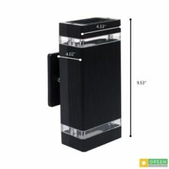GreenLighting 800 Lumen Hard Wired AC 110-130V Rectangle Up/Down Outdoor Wall Light -Black Sconce, 1Pack -Outdoor Lighting Sales Shop unnamed file 2097