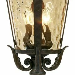 John Timberland Mediterranean Outdoor Ceiling Light Hanging Bronze Scroll 23 3/4" Champagne Hammered Glass Damp Rated for Patio -Outdoor Lighting Sales Shop unnamed file 2161