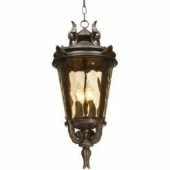 John Timberland Mediterranean Outdoor Ceiling Light Hanging Bronze Scroll 23 3/4" Champagne Hammered Glass Damp Rated for Patio -Outdoor Lighting Sales Shop unnamed file 2163