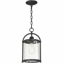 John Timberland Modern Outdoor Ceiling Light Hanging Black 15" Cylindrical Glass for Exterior House Porch Patio Deck -Outdoor Lighting Sales Shop unnamed file 2167