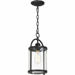John Timberland Modern Outdoor Ceiling Light Hanging Black 15" Cylindrical Glass for Exterior House Porch Patio Deck -Outdoor Lighting Sales Shop unnamed file 2168