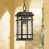 John Timberland Mission Outdoor Ceiling Light Hanging Oil Rubbed Bronze 14 1/2" Clear Seedy Glass Exterior House Porch Patio Deck