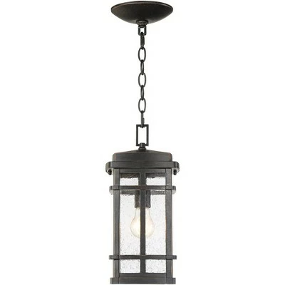 John Timberland Mission Outdoor Ceiling Light Hanging Oil Rubbed Bronze 14 1/2" Clear Seedy Glass Exterior House Porch Patio Deck 7 John Timberland Mission Outdoor Ceiling Light Hanging Oil Rubbed Bronze 14 1/2" Clear Seedy Glass Exterior House Porch Patio Deck - Image 5