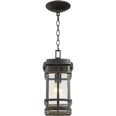 John Timberland Mission Outdoor Ceiling Light Hanging Oil Rubbed Bronze 14 1/2" Clear Seedy Glass Exterior House Porch Patio Deck 8 John Timberland Mission Outdoor Ceiling Light Hanging Oil Rubbed Bronze 14 1/2" Clear Seedy Glass Exterior House Porch Patio Deck - Image 6