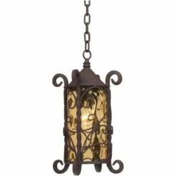 John Timberland Traditional Outdoor Light Hanging Dark Walnut Iron Scroll 15" Champagne Water Glass Damp Rated for Exterior Porch -Outdoor Lighting Sales Shop unnamed file 2200