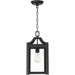 Franklin Iron Works Rustic Farmhouse Outdoor Ceiling Light Hanging Black 17" Clear Beveled Glass Exterior House Porch Patio Deck -Outdoor Lighting Sales Shop unnamed file 2220