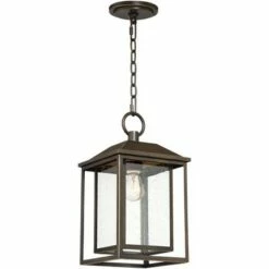 Franklin Iron Works Mission Outdoor Ceiling Light Hanging Bronze 16 3/4" Textured Glass Lantern for Exterior House Porch Patio -Outdoor Lighting Sales Shop unnamed file 2233