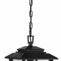 John Timberland Mission Outdoor Hanging Ceiling Light Fixture Matte Black Metal 17" Clear Glass Panels Shade Exterior House Porch Patio -Outdoor Lighting Sales Shop unnamed file 2236