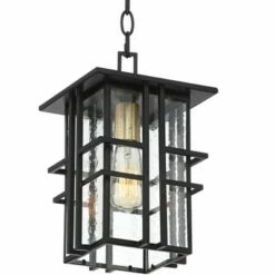 Possini Euro Design Modern Outdoor Ceiling Light Hanging Black Geometric Frame 12 1/2" Seedy Glass for Exterior House Porch Patio 9 Possini Euro Design Modern Outdoor Ceiling Light Hanging Black Geometric Frame 12 1/2" Seedy Glass for Exterior House Porch Patio -Outdoor Lighting Sales Shop unnamed file 2258