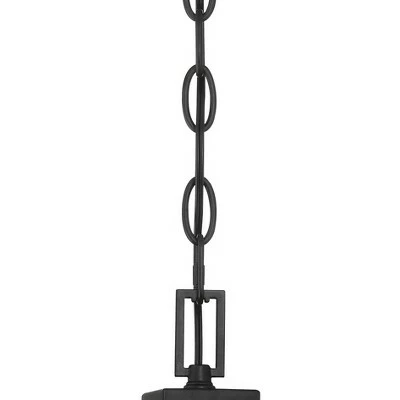 Possini Euro Design Modern Outdoor Ceiling Light Hanging Black Geometric Frame 12 1/2" Seedy Glass for Exterior House Porch Patio 6 Possini Euro Design Modern Outdoor Ceiling Light Hanging Black Geometric Frame 12 1/2" Seedy Glass for Exterior House Porch Patio - Image 5