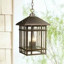 Kathy Ireland Sierra 16 1/2"H Bronze Outdoor Hanging Light