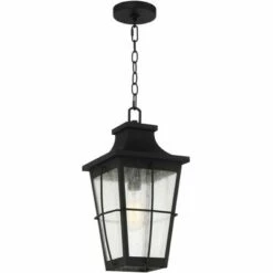 John Timberland Modern Outdoor Hanging Light Fixture Rich Black 18" Clear Seeded Glass for Exterior House Porch Patio Outside Deck -Outdoor Lighting Sales Shop unnamed file 2275