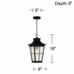 John Timberland Modern Outdoor Hanging Light Fixture Rich Black 18" Clear Seeded Glass for Exterior House Porch Patio Outside Deck -Outdoor Lighting Sales Shop unnamed file 2276