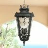 John Timberland Traditional Outdoor Light Hanging Textured Black Scroll 30" Clear Hammered Glass Damp Rated for Porch Patio -Outdoor Lighting Sales Shop unnamed file 2277