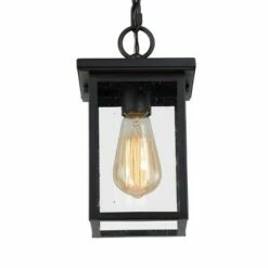 Square Glass/Metal Outdoor Pendant Lamp Black - LNC -Outdoor Lighting Sales Shop unnamed file 2284