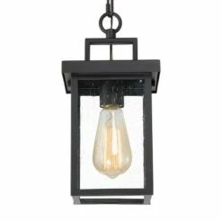 Square Glass/Metal Outdoor Pendant Lamp Black - LNC -Outdoor Lighting Sales Shop unnamed file 2285