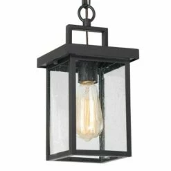 Square Glass/Metal Outdoor Pendant Lamp Black - LNC -Outdoor Lighting Sales Shop unnamed file 2287